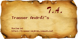 Trasser András névjegykártya